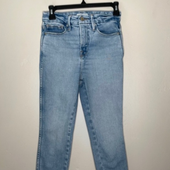 Good American Good Curve Skinny Crop Denim Jeans 00 / 24 Light Wash - Picture 2 of 7